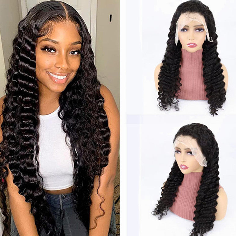 Deep Curly Wave Lace Front Wig - Real Luxury Human Hair - Lusso Scelta