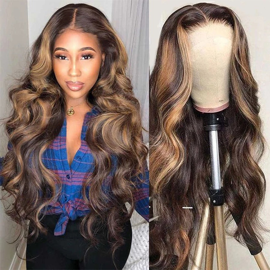 Medium And Long Curly Fashion Female Big Wave Real Human Hair Wig - Lusso Scelta