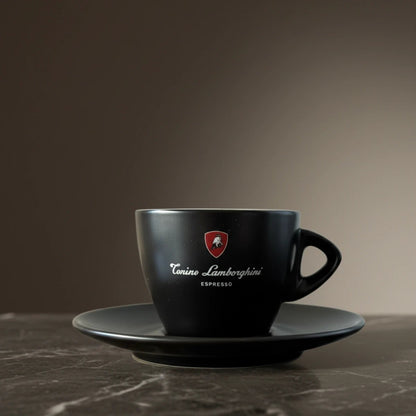 Italian Coffee Cup and Saucer - Black Collection - Tonino Lamborghini