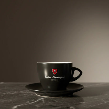 Italian Coffee Cup and Saucer - Black Collection - Tonino Lamborghini