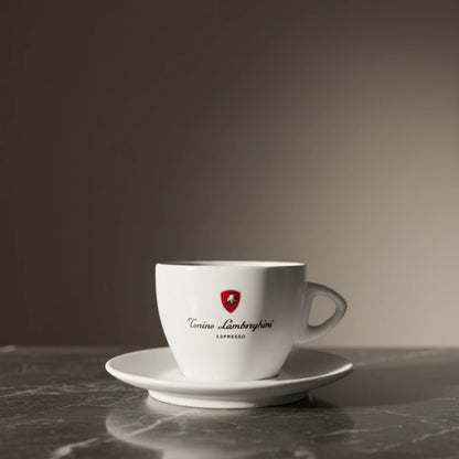 Italian Coffee Cup and Saucer - White Collection - Tonino Lamborghini
