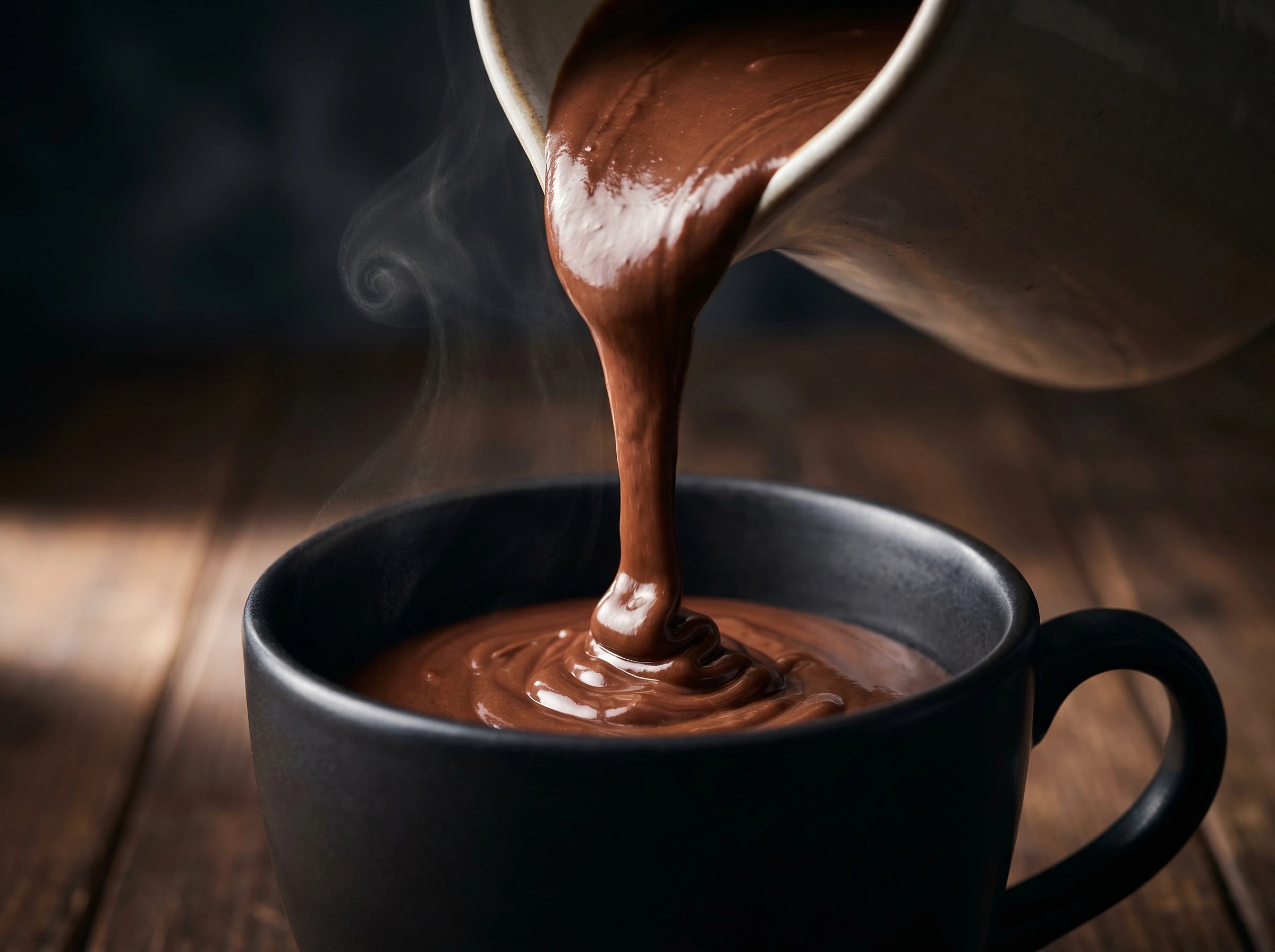 Italian hot chocolate, dense and glossy, made with real cocoa butter — Lusso Scelta