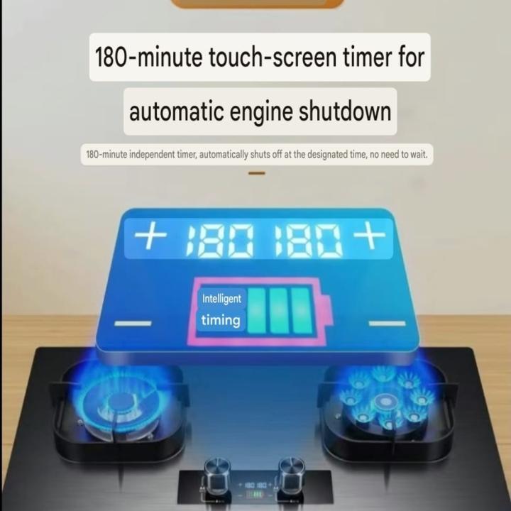 Luxury Dual Burner Gas Stove - 5.2KW Stainless Steel & Glass Cooktop with Flame-Out Protection for Modern Kitchens