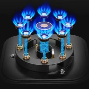Luxury Dual Burner Gas Stove - 5.2KW Stainless Steel & Glass Cooktop with Flame-Out Protection for Modern Kitchens